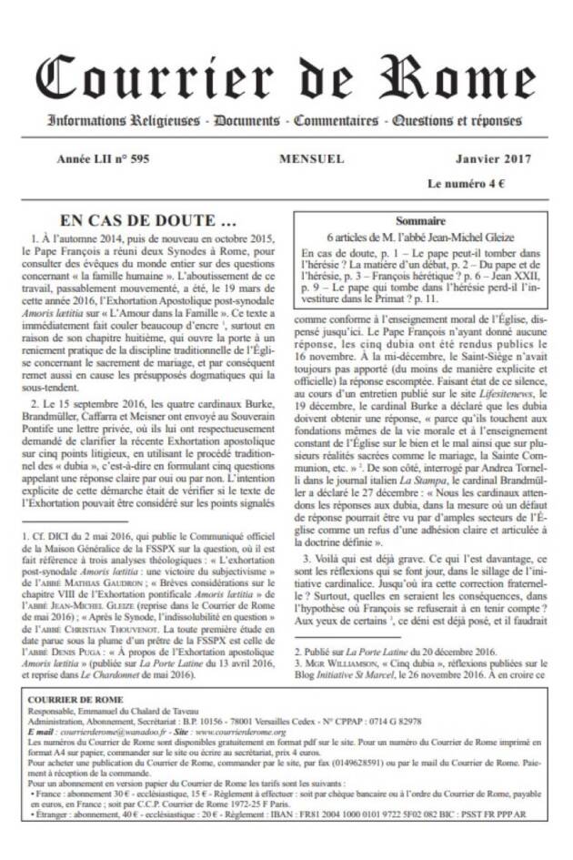Courrier de Rome Archives 2017