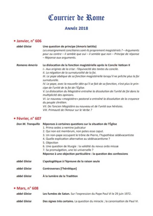 Courrier de Rome Archives 2018