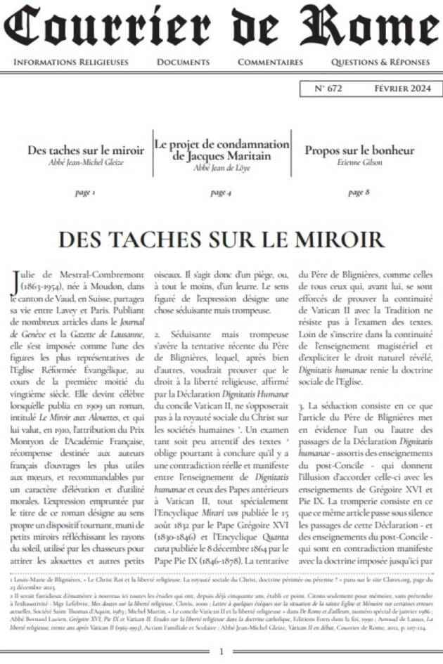 Courrier de Rome Février 2024