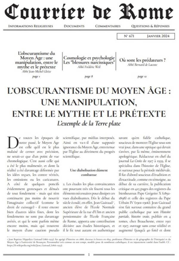 Courrier de Rome Janvier 2024