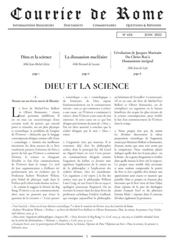 Courrier de Rome Juin 2022