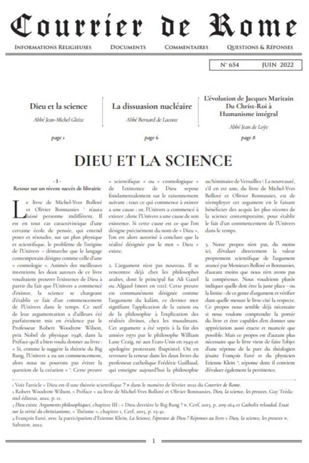 Courrier de Rome Juin 2022