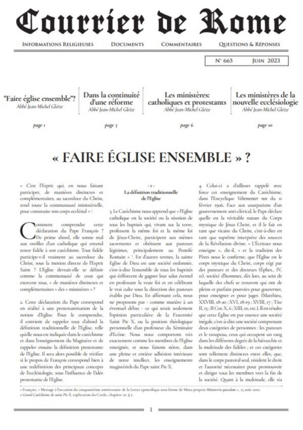 Courrier de Rome Juin 2023