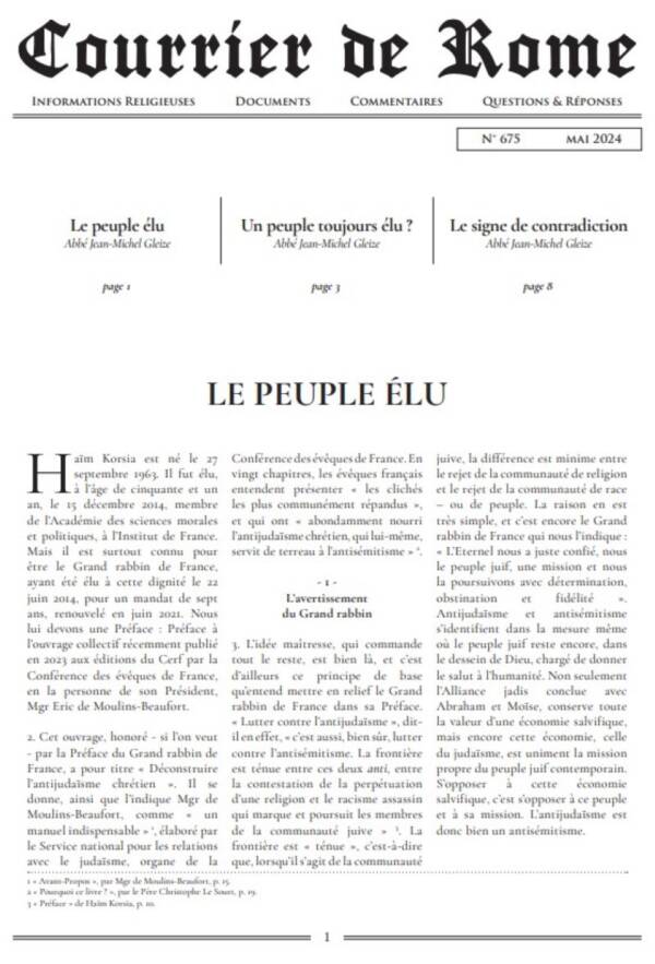 Courrier de Rome Mai 2024