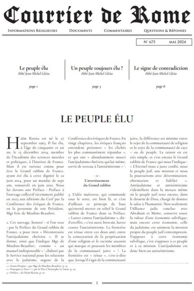 Courrier de Rome Mai 2024