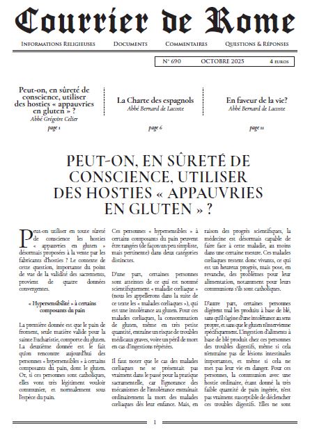 Courrier de Rome Octobre 2025