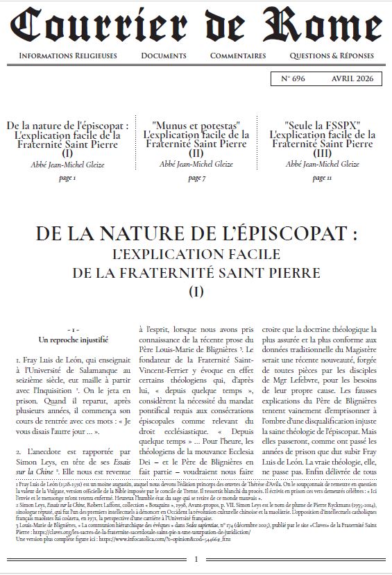 Courrier de Rome Avril 2026